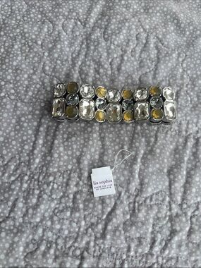Lia Sophia Silver-Tone Bracelet with Clear and Yellow Stones